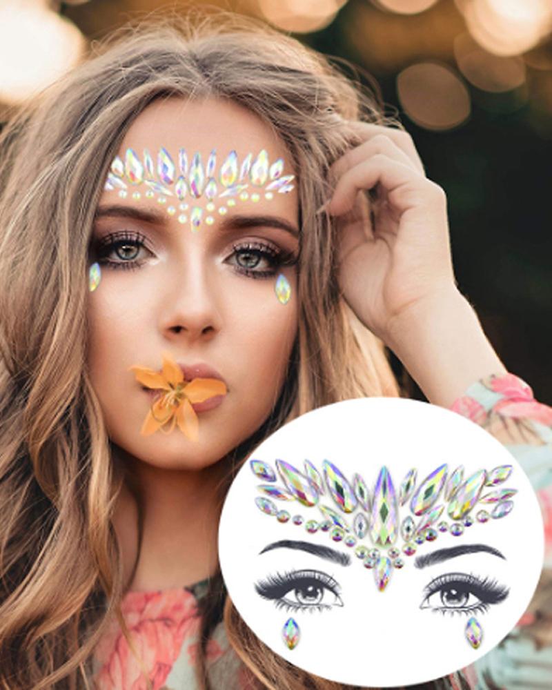 

Gems Rhinestone Crystal Tears Face Stickers, Style1