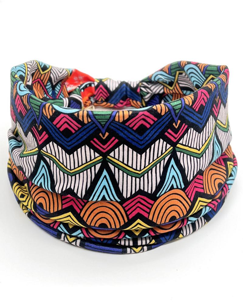 

1pc Bohemian Geometric Print Yoga Sports Wide Headband, Style2