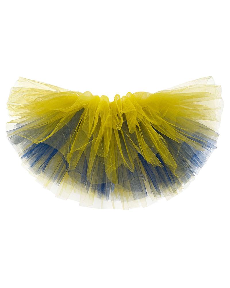 

Halloween Women Ballet Dance Layered Tulle Tutu Colorblock Skirt, Style5