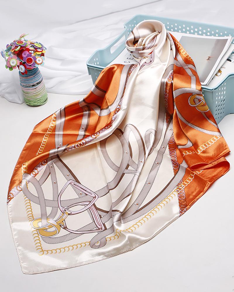 

Breathable Lightweight Neckerchief Printed Satin Square Headscarf, Style4