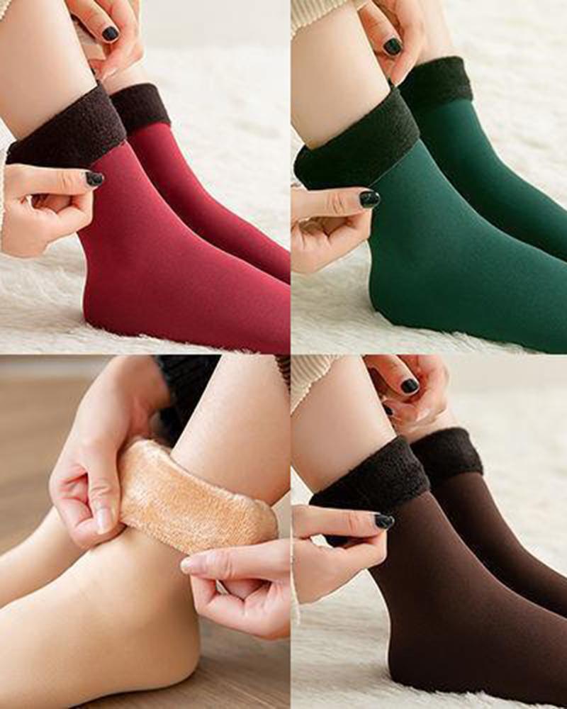 

1Pair Warm Thermal Lined Socks, Coffee