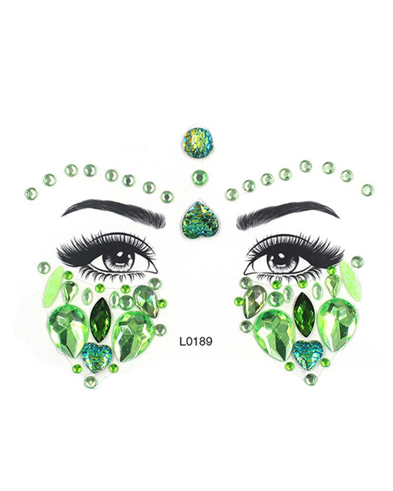 

Face Gems Tattoo Stickers Acrylic Crystal Glitter Stickers, Style2