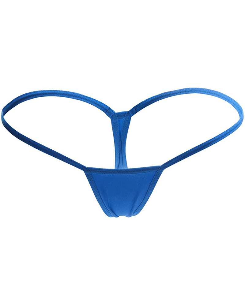 

Plain Low-waisted one-line Skinny Sexy Panties, Blue