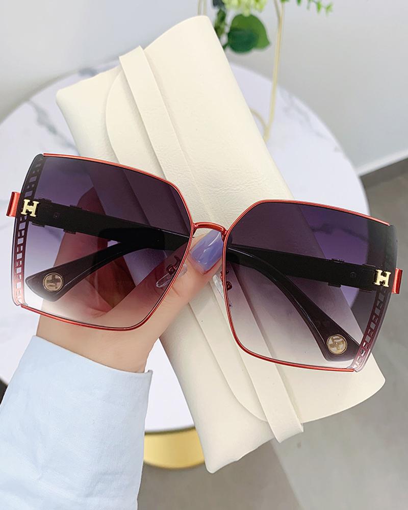 

1Pair Retro Metal Frame Square Tinted Sunglasses, Style4