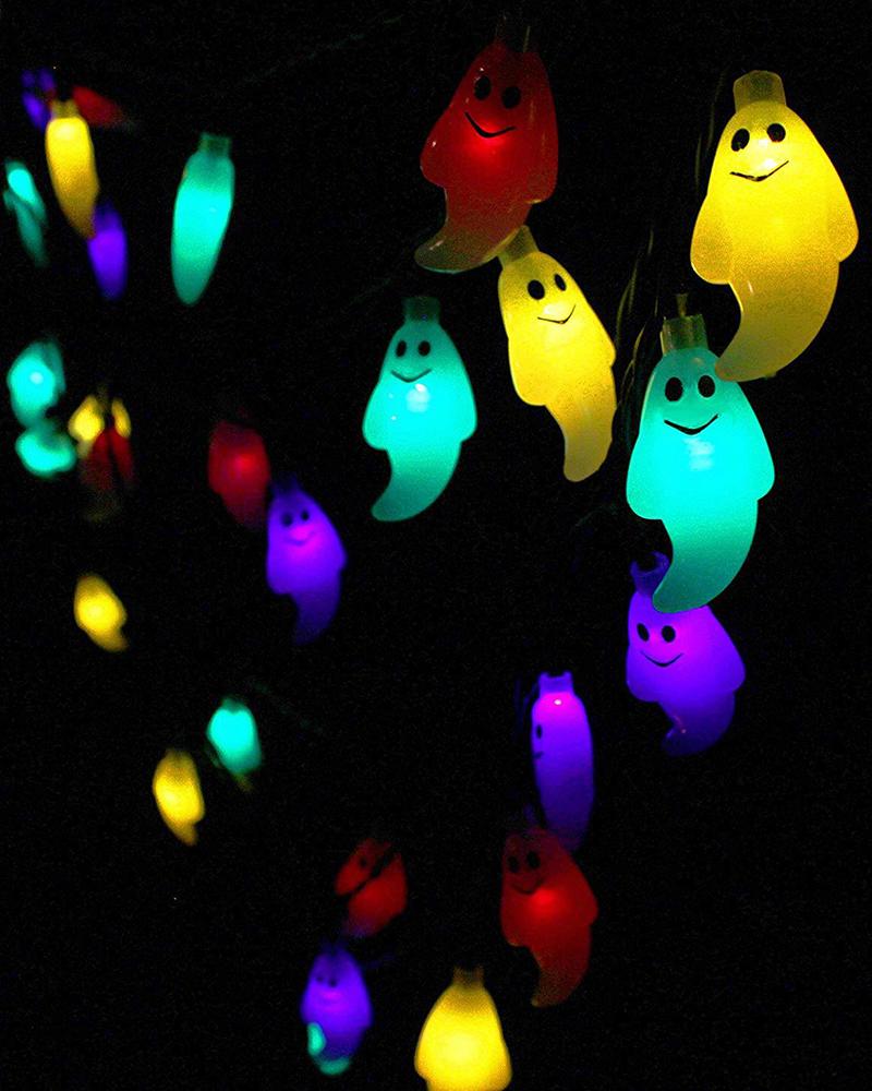 

Halloween Ghost String Lights Battery Operated Halloween Lights Outdoor Decoration Rope Lights for Patio, Garden, Gate, Yard, Halloween Christmas Decoration, Style1