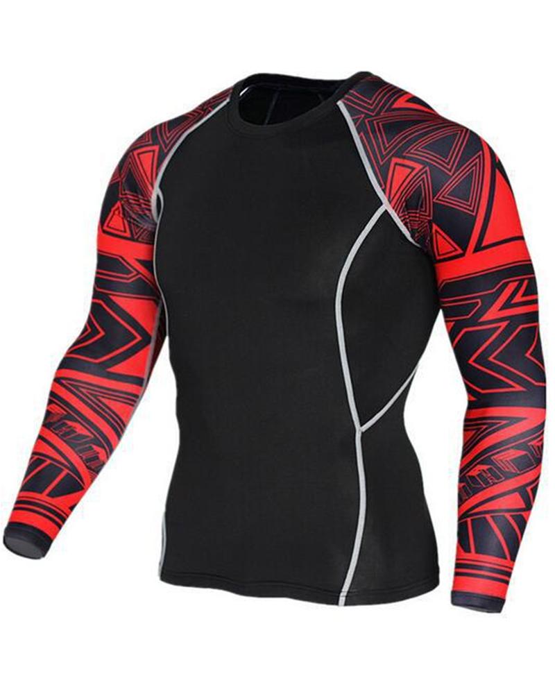 

Cartoon Print Skinny Long Sleeve Sport Blouse, Style7