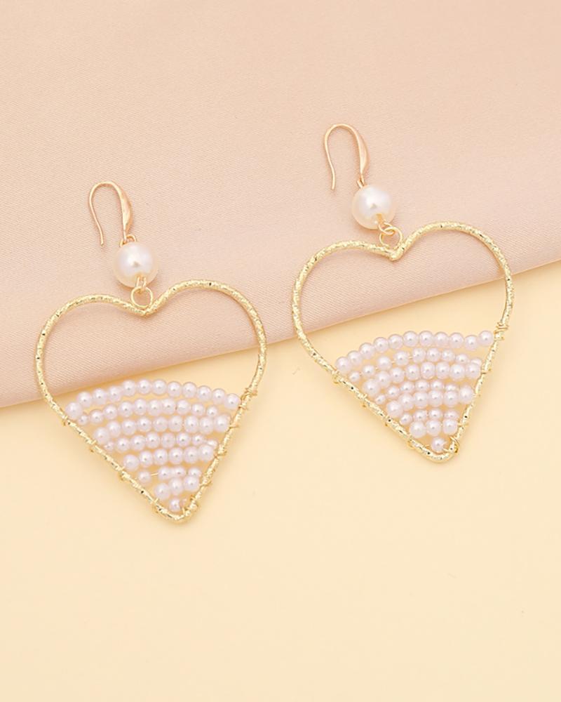 

Star / Heart / Drop Pattern Beaded Drop Earring, Style2