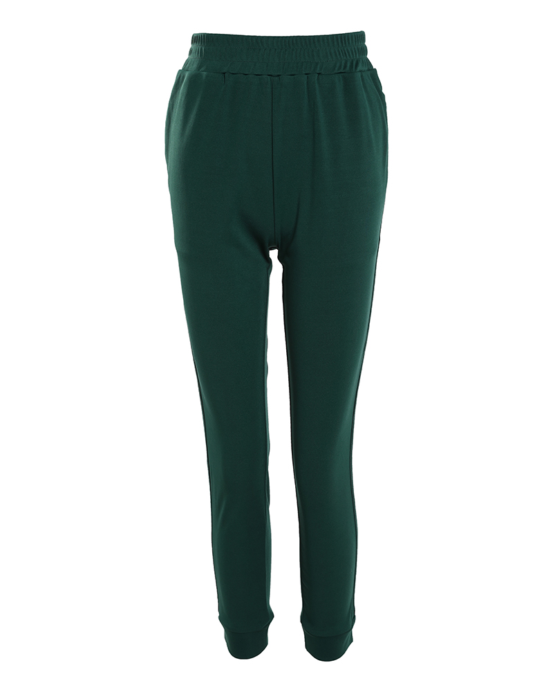 

Pocket Design High Waist Pencil Pants, Dark green