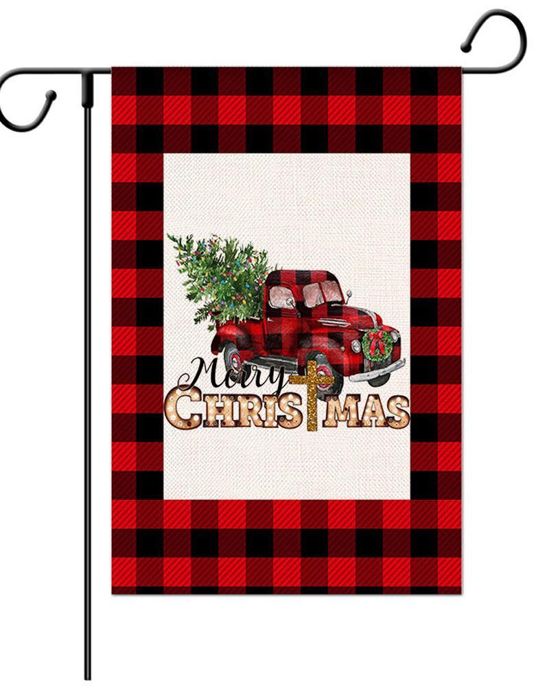 

1pc Christmas Garden Flag Xmas Winter Holiday Yard Outdoor Decoration, Style4