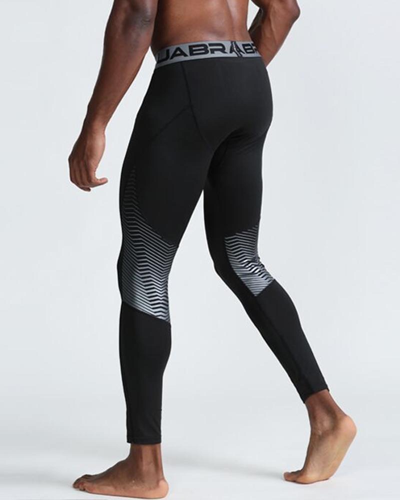 

Color Block Skinny Quick-drying Sporty Pants, Black