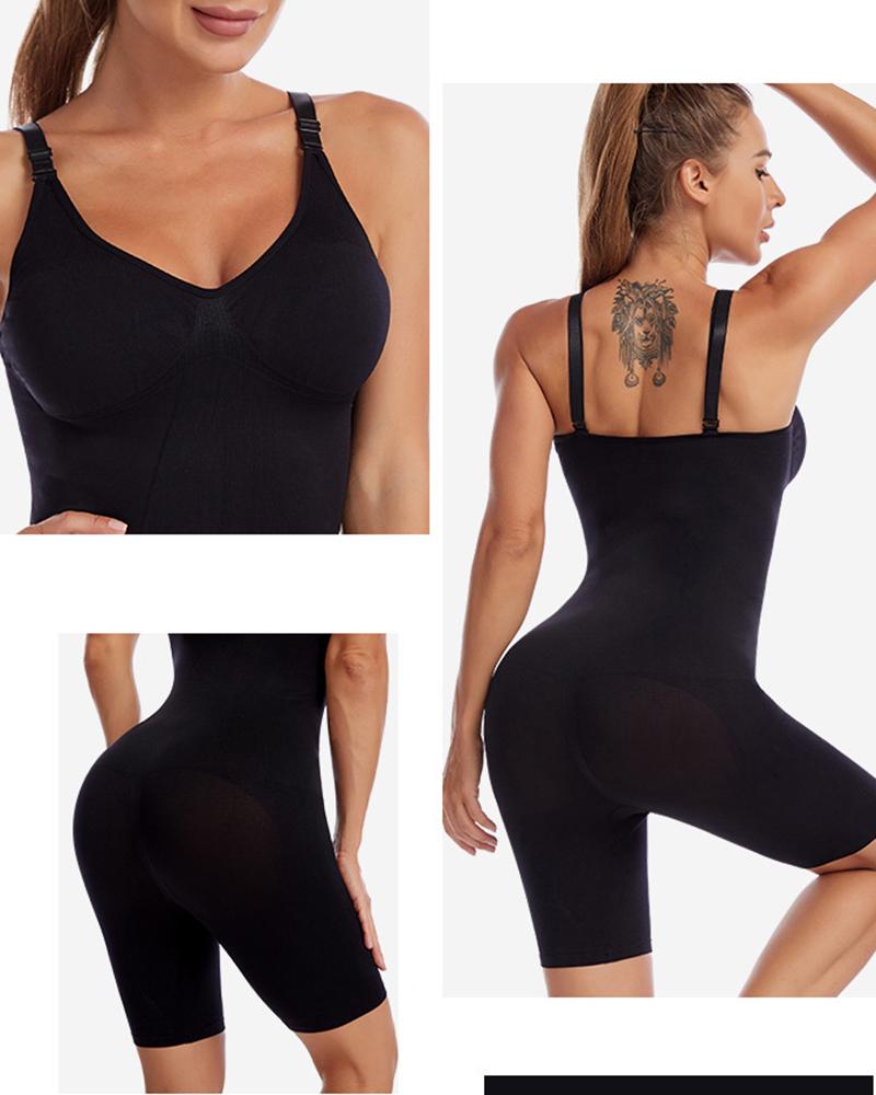 

Spaghetti Strap Tummy Control Push Up Shapewear, Black