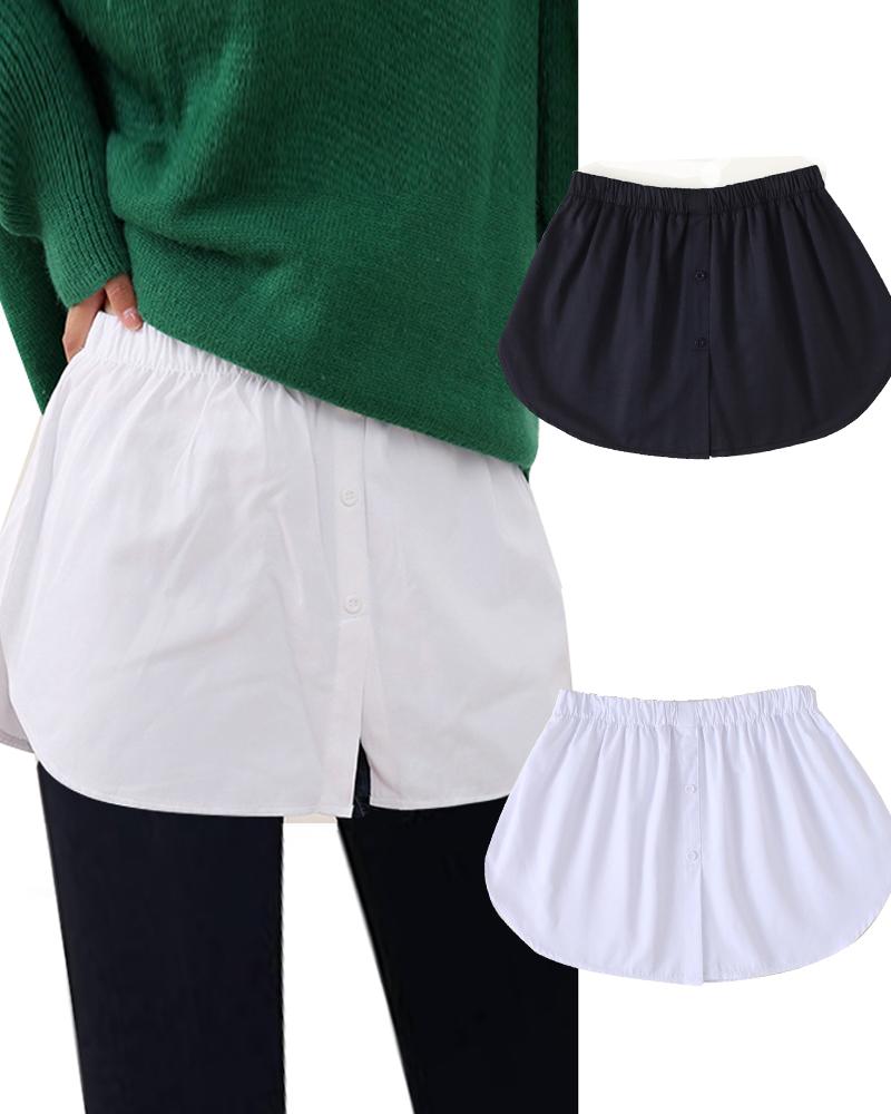 

Shirt Extender Detachable Underskirt False Blouse Tail Hem Adjustable Layering Fake Top Lower Sweep Matching Sweater Bottoming Artifact Hem Skirt, White