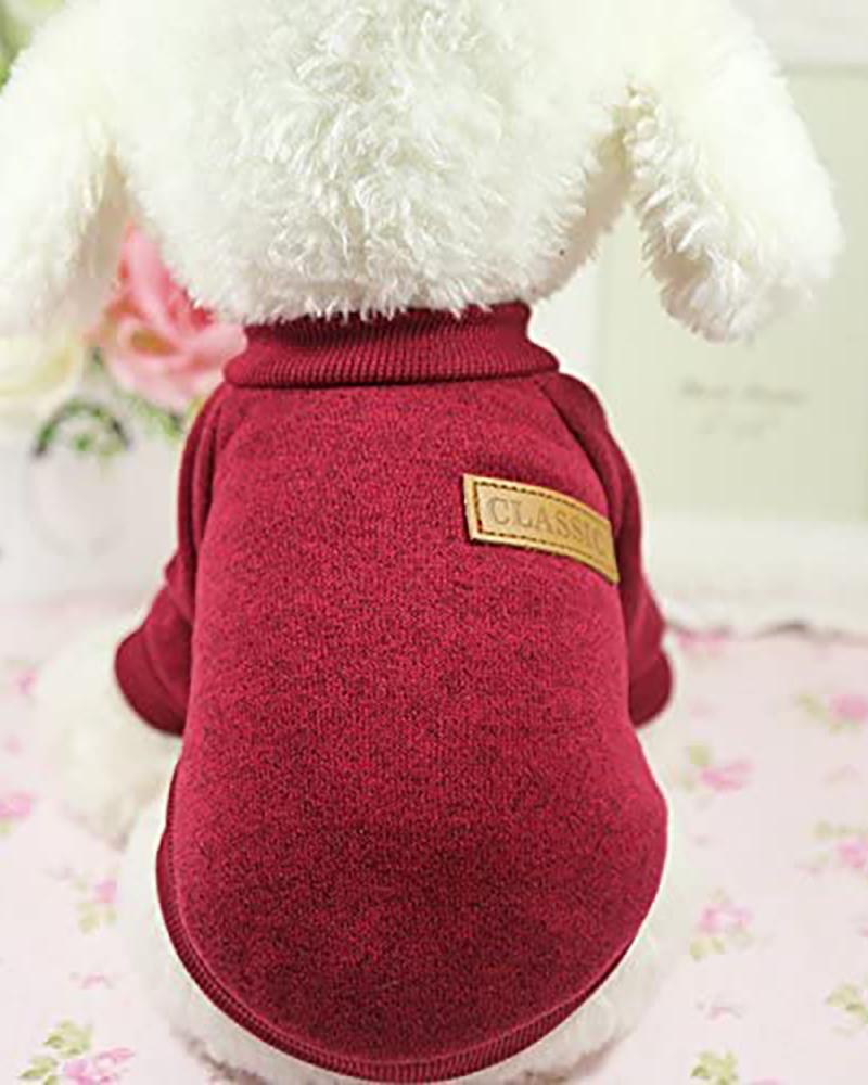 

Classic Knit Sweater For Pets, Wine red