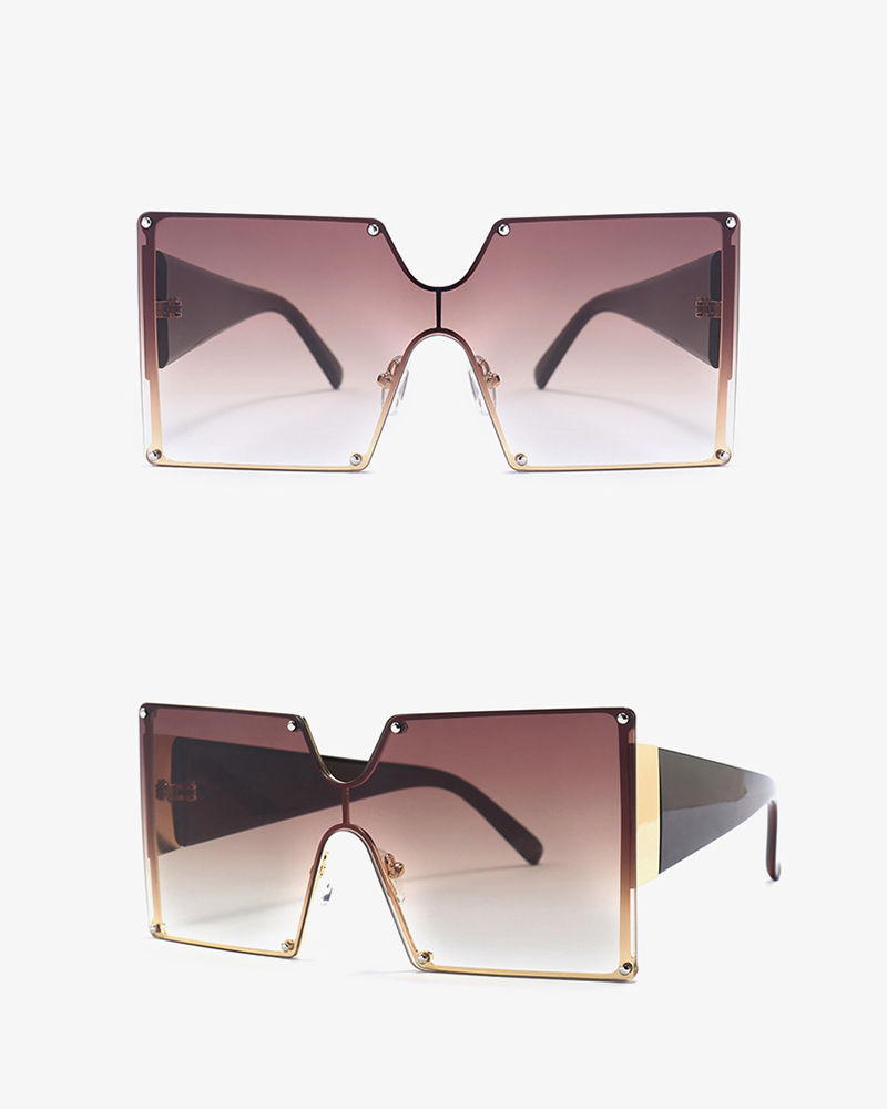 

Square Flexible Metal Frame Sunglasses, Coffee