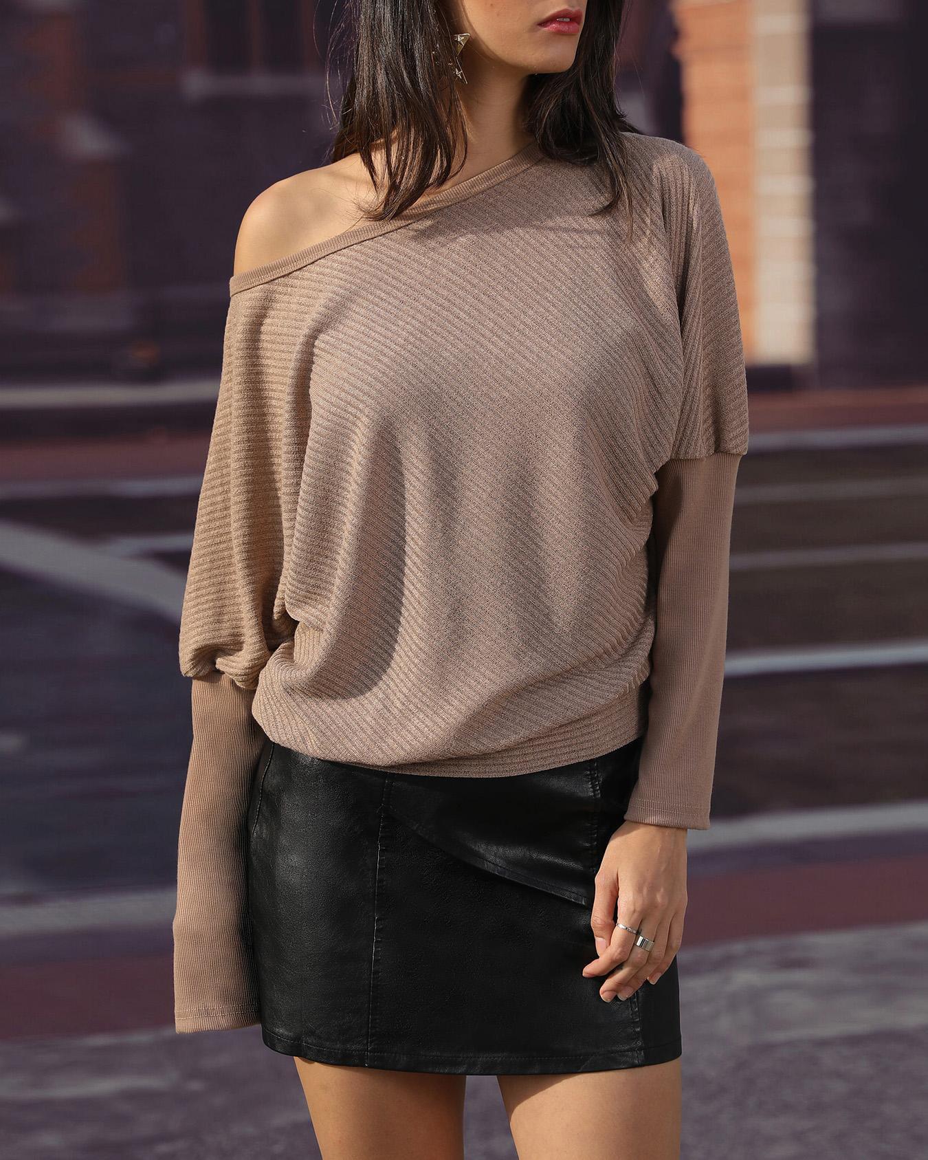 

Solid Long Sleeve Casual Blouse, Khaki