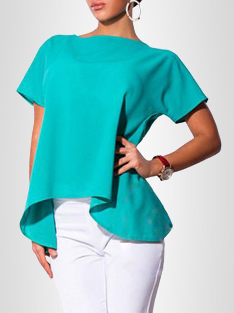 

Short Sleeve Irregular Reversible T-shirt, Green