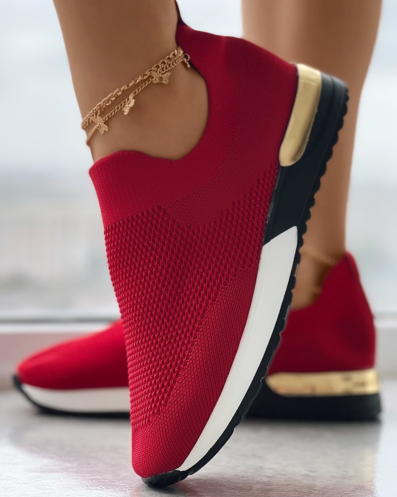 slip on knit sneakers