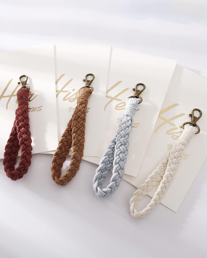 

Braided Bag Accessories King Ring, White