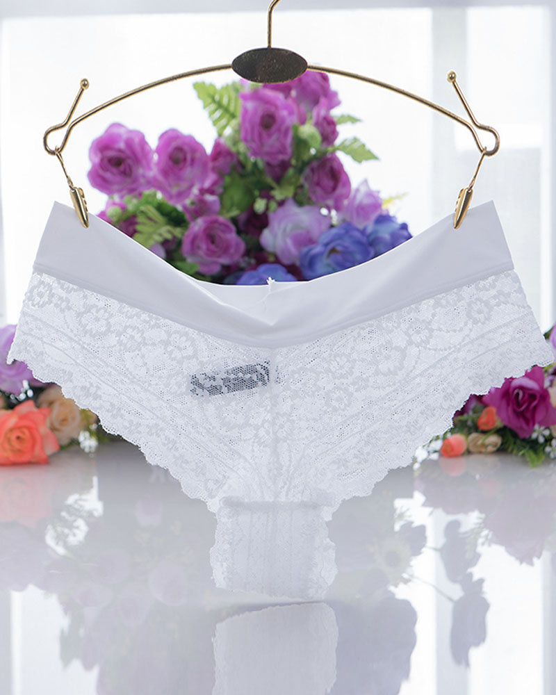 

Sexy G-string Floral Lace Thong, White