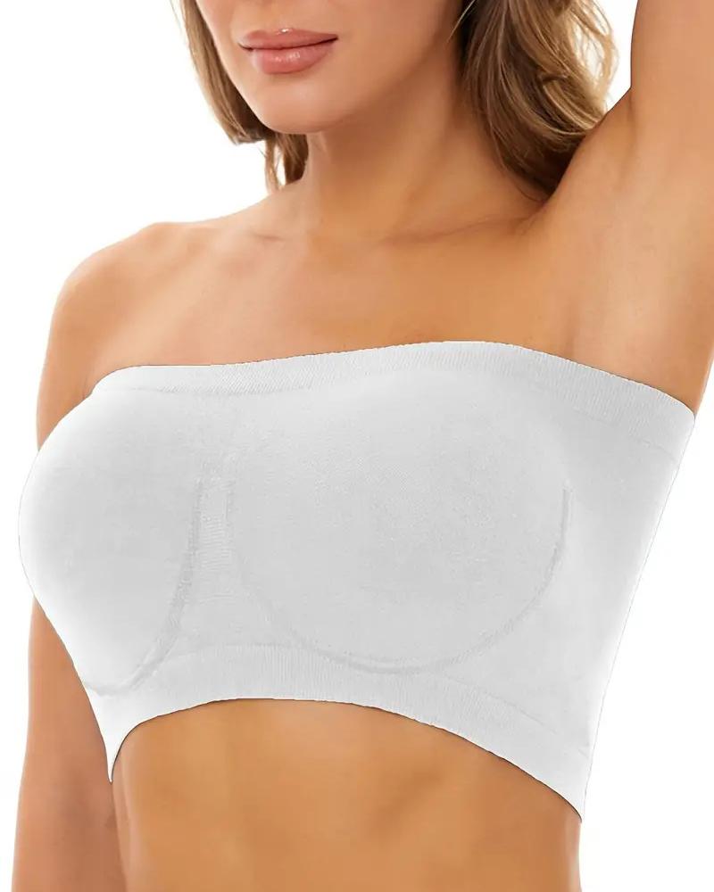 

Bandeau Strapless Non Padded Bralette, White