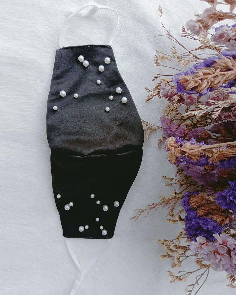

Beaded Breathable Face Mask, Black