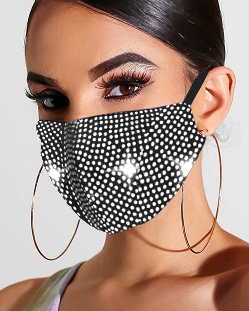 

Glitter Studded Breathable Mouth Mask Reusable, Style1