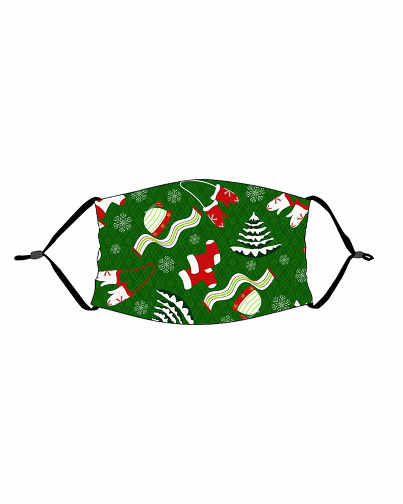 

Christmas Print PM 2.5 Adjustable Face Mask For Adults, Style11