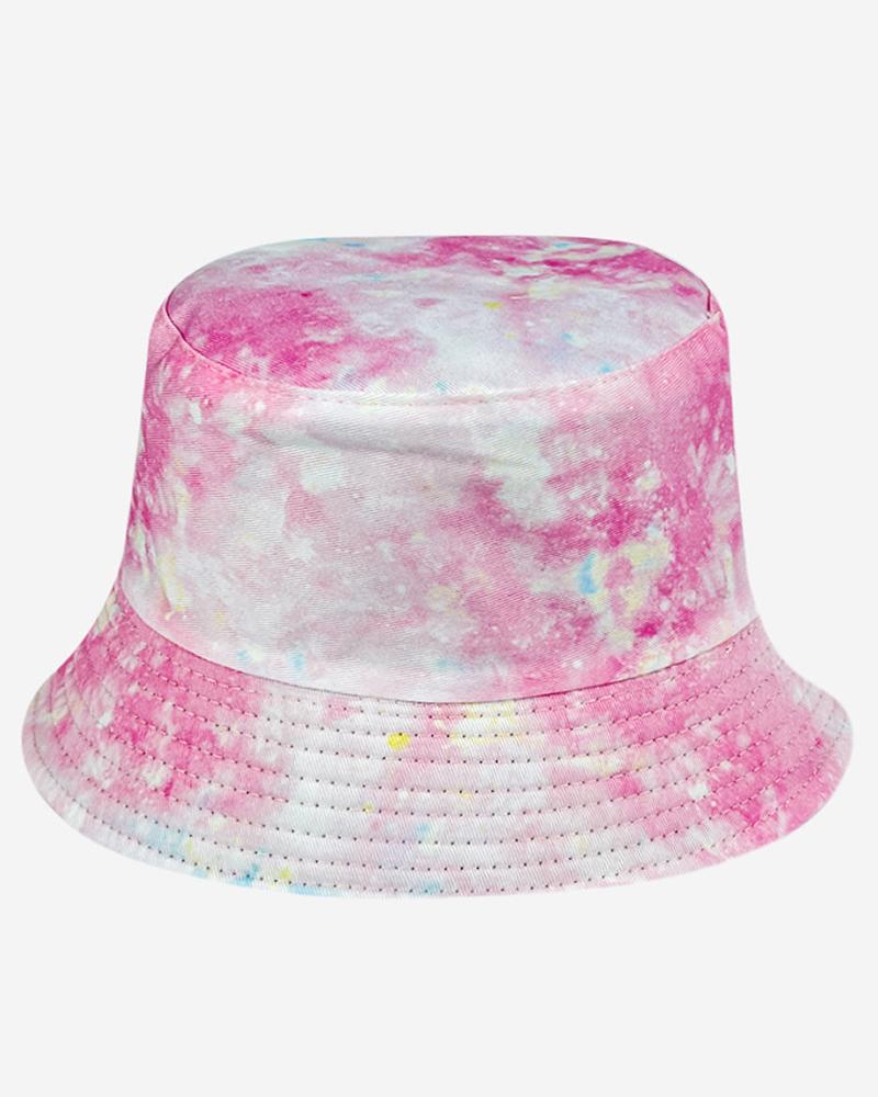 

Tie Dye Print Waterproof Reversible Double-Side-Wear Bucket Hat, Style2