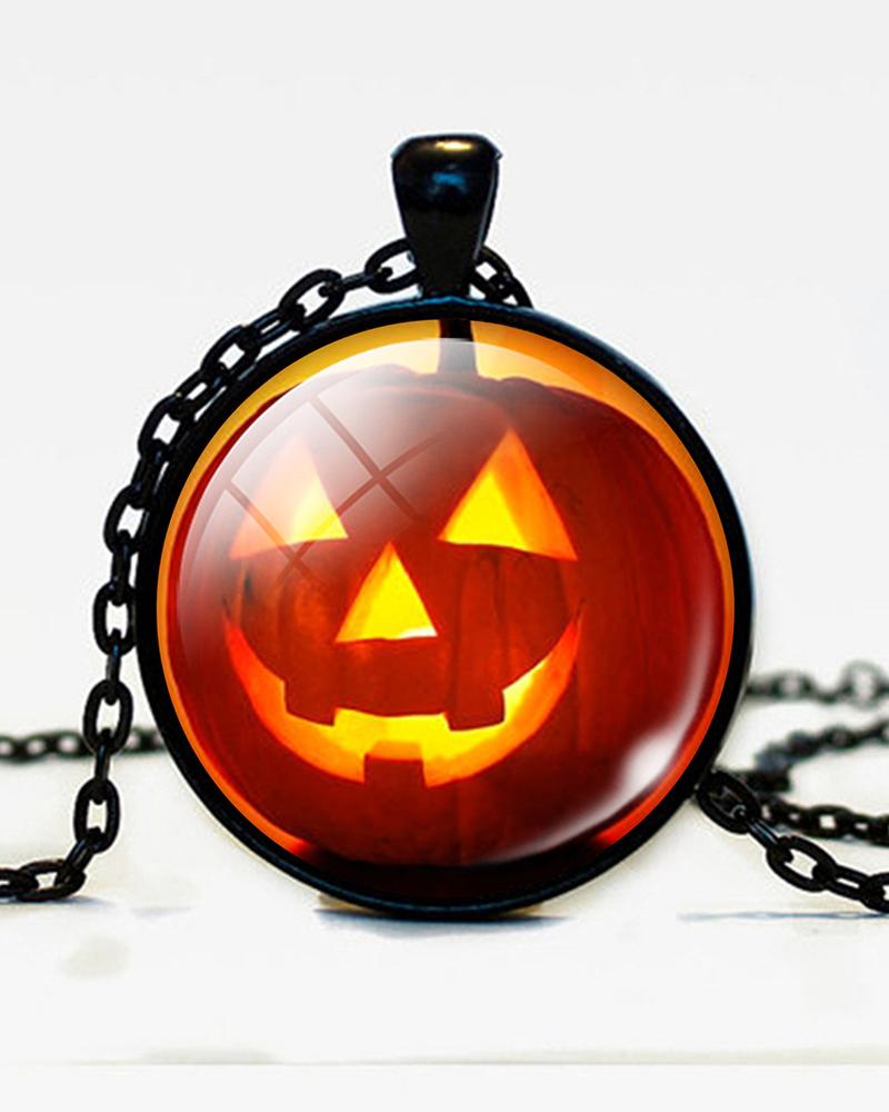 

1pc Halloween Pumpkin Pendant Necklace, Style3