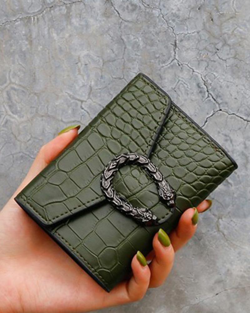 

Croc Embossed Credit Card Wallet, Green