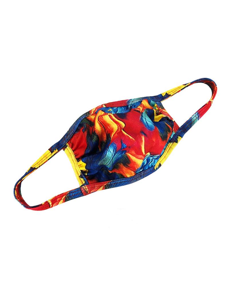 

Superman / Tie Dye Print Colorblock Ear Loop Breathable Mouth Mask, Multicolor
