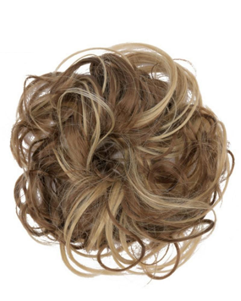 

Messy Chignon With Rubber Band Donut Hair Bun High Temperature Fiber Hairpieces, Style10