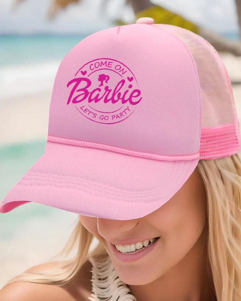 

Come On Barbie Let's Go Party Hollow Baseball Cap, Pink