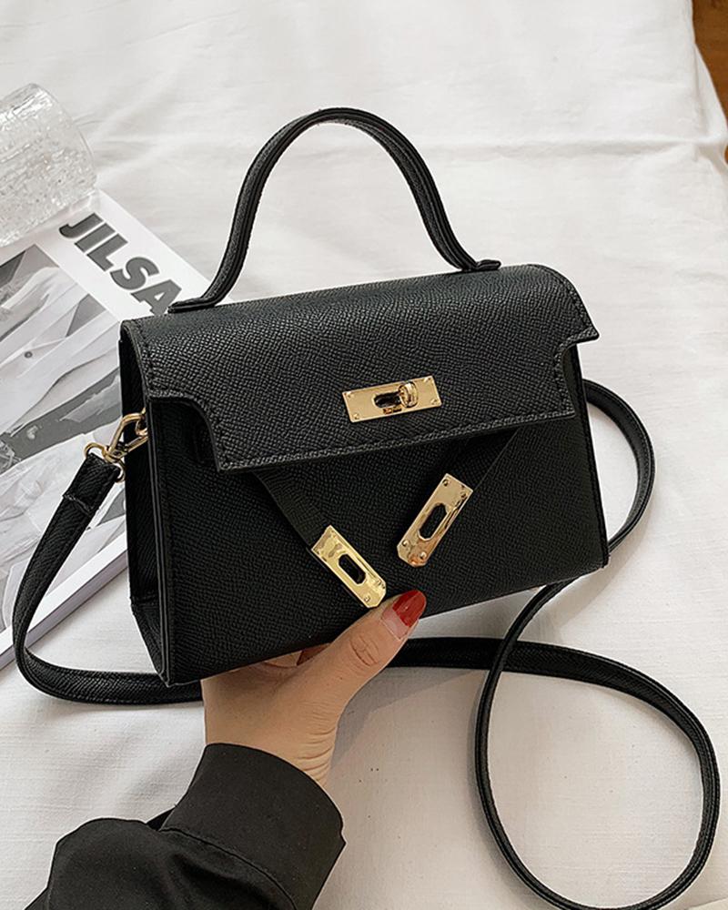 

Top Handle Trendy Crossbody Satchel Bag, Black