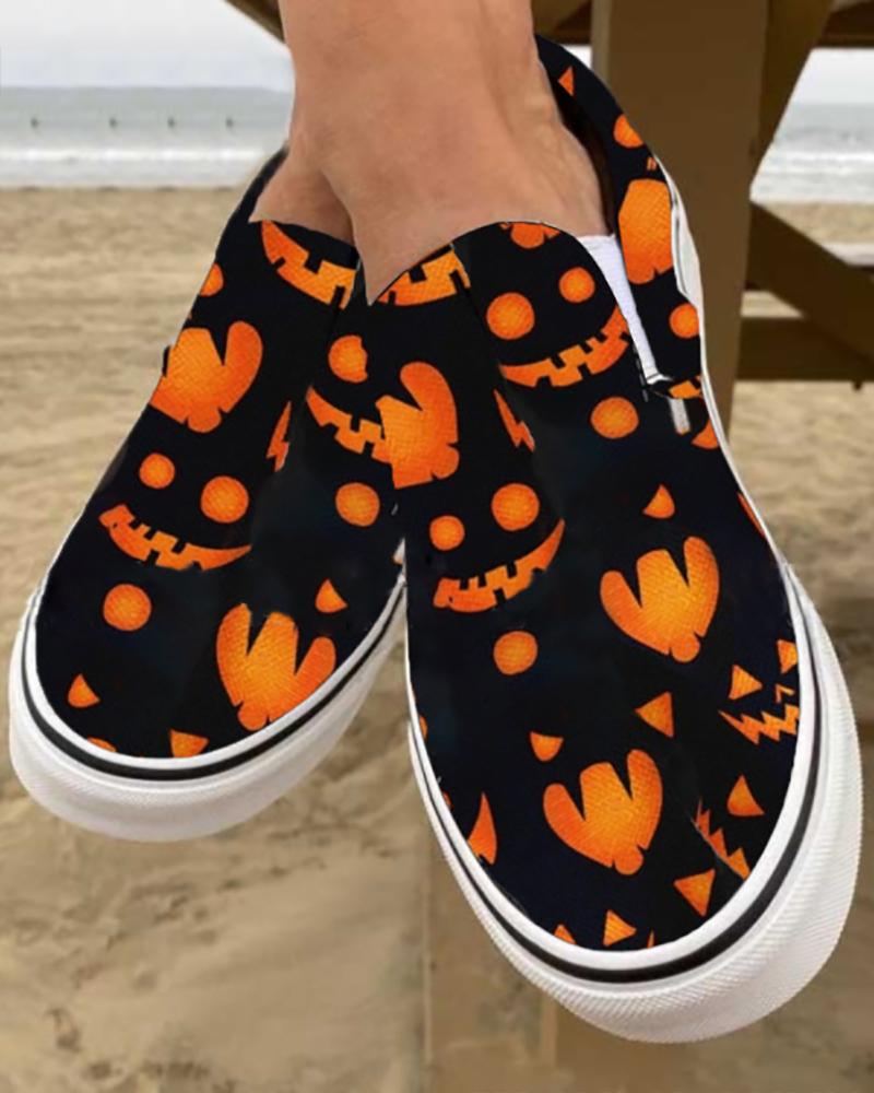 

Halloween Slip On Canvas Shoes, Orange