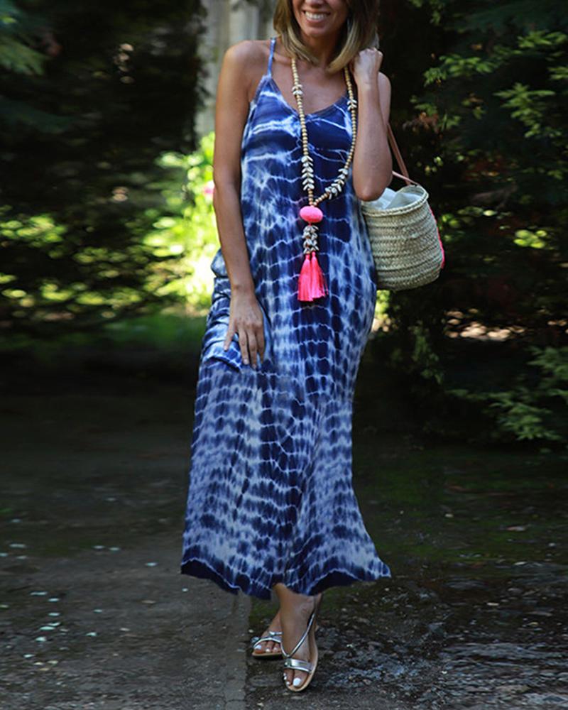 

Tie Dye Maxi Cami Dress, Blue
