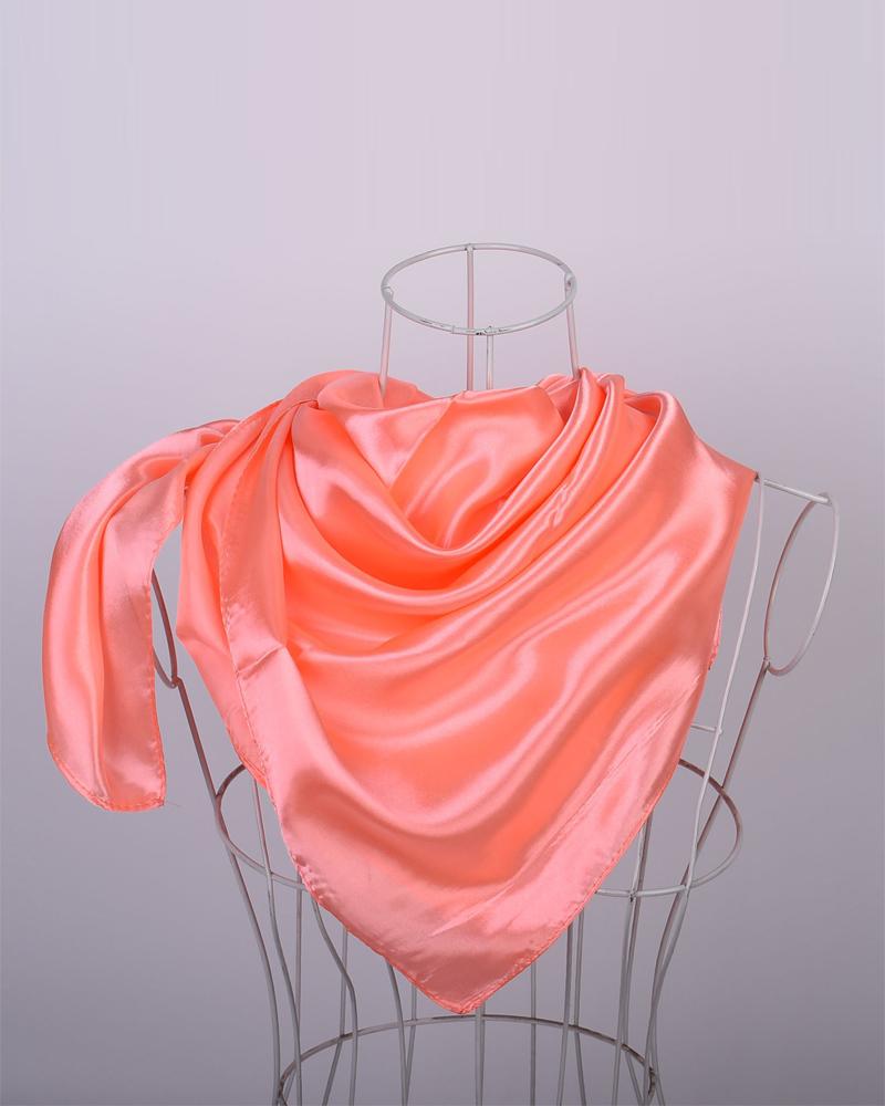 

Plain Satin Square Scarf Headband, Pink