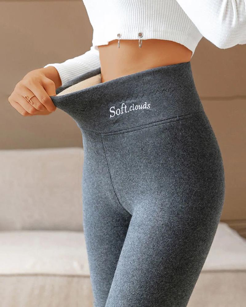 

High Waist Skinny Lined Leggings, Gray