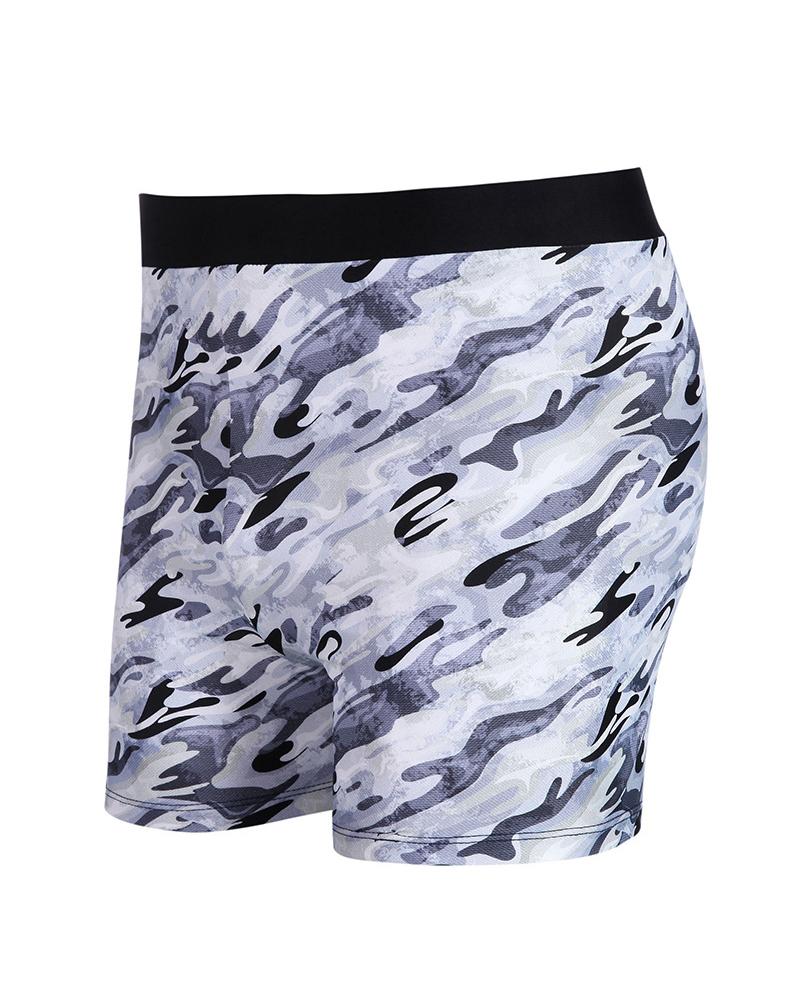 

Camouflage Print Loose Speed Dry Beach Shorts, Blue