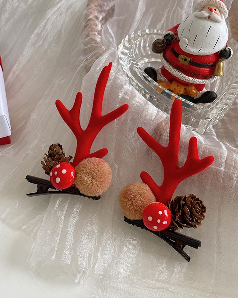 

1Pair Christmas Hair Clips Antlers Hairpins Hair Accessories Christmas Ornament Party Headpiece, Style4