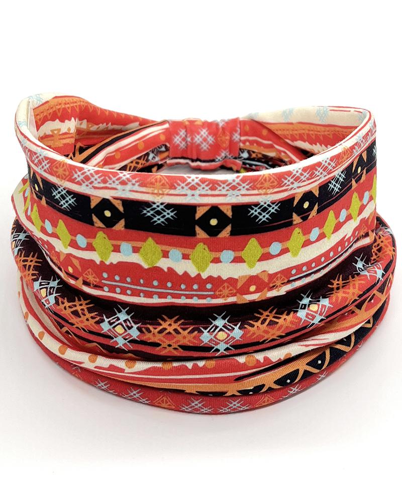 

1pc Bohemian Geometric Print Yoga Sports Wide Headband, Style4