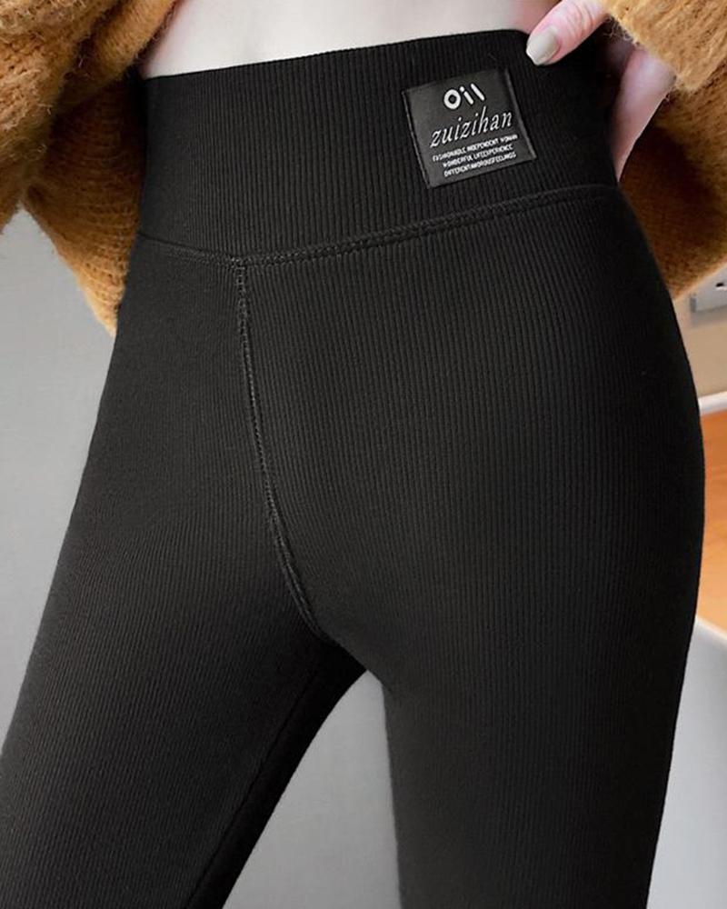 High Waist Fleece Lined Thermal Leggings