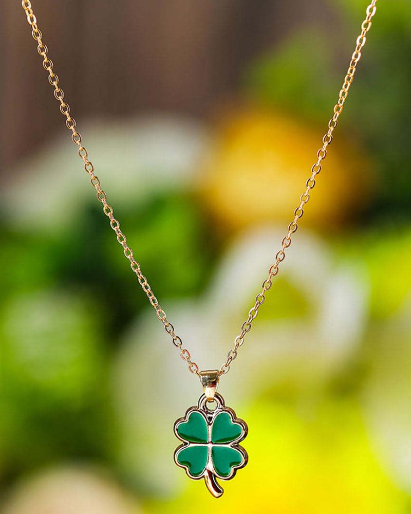 

1pc St. Patrick's Day Pendant Necklace, Green