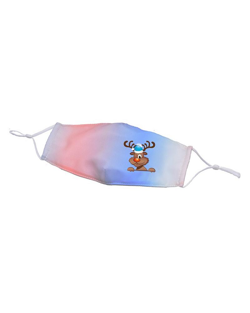 

Christmas Gradient Color Mixed Print Breathable Face Mask, Style7