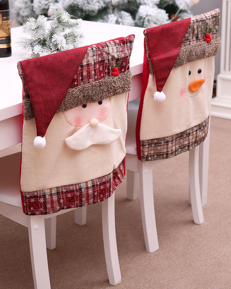 

Christmas Dining Chair Covers Dinner Chair Slipcovers Christmas Chair Seat Back Covers Protector Holidays Home Party Decorations, Style1