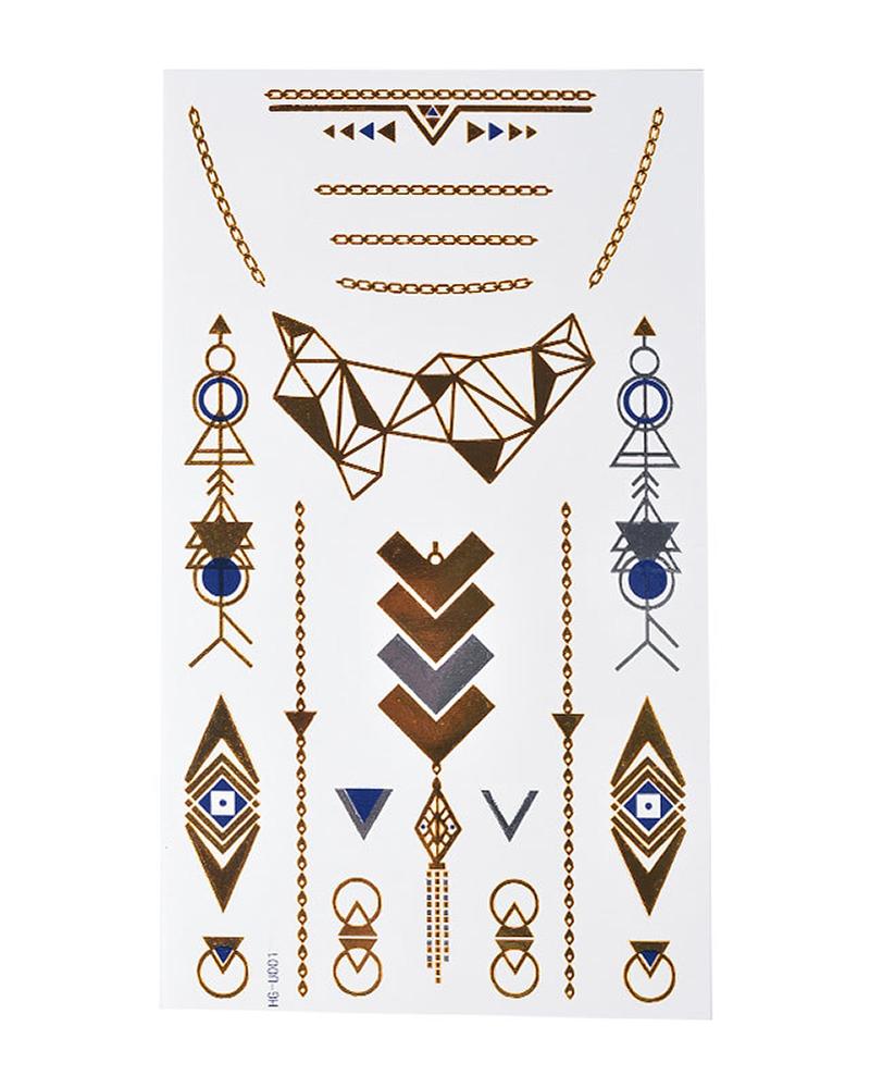 

Geometric Graphic Tribal Waterproof Body Art Temporary Tattoo Stickers, Style6