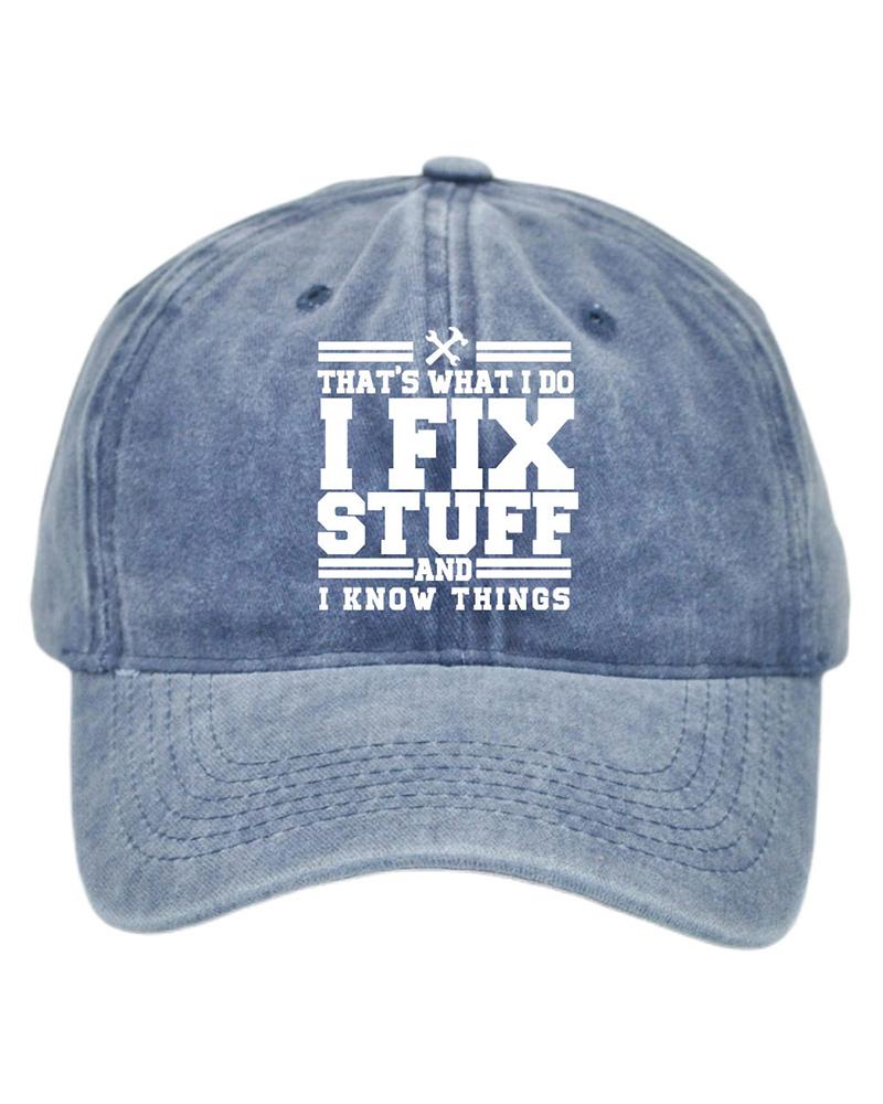 

Letter Print Retro Distressed Baseball Cap, Blue