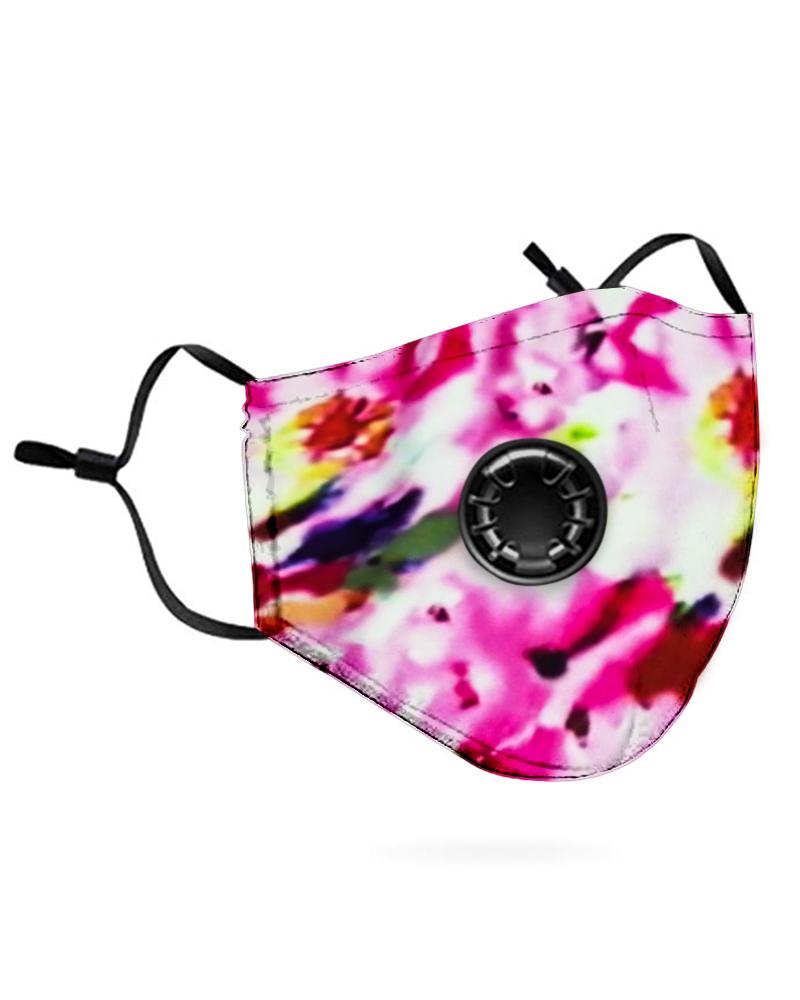 

Print Breathing Washable Valve Face Mask (2 filters as gift) Without Cord Lock Toggles, Multicolor