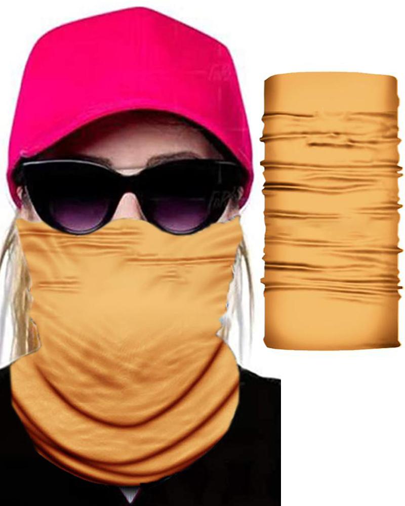 

Solid Face Breathable Bandana Magic Scarf Headwrap Balaclava, Orange