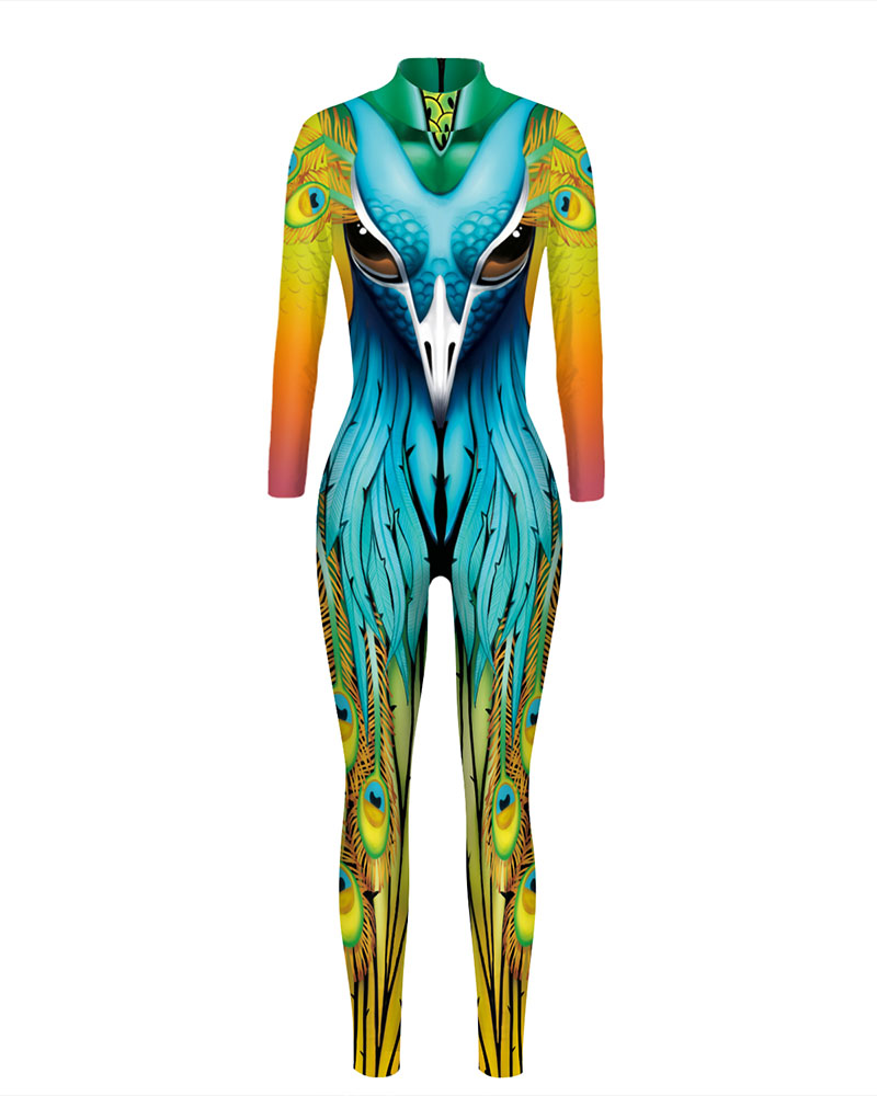 

Halloween Print Skinny Costume Jumpsuit, Style3